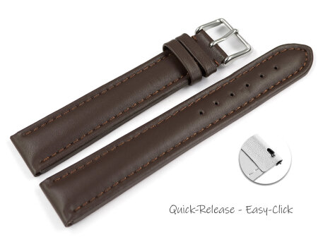 XL Quick release Watch Strap Genuine leather Smooth brown 18mm 20mm 22mm 24mm 26mm