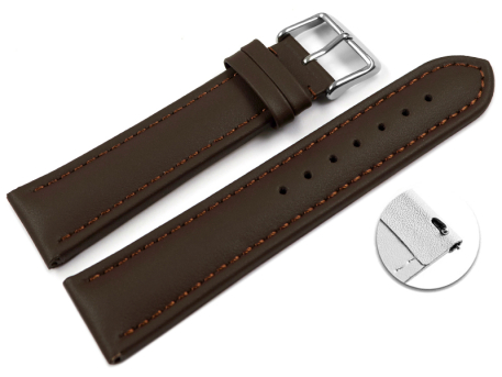 XL Quick release Watch Strap Genuine leather Smooth brown...