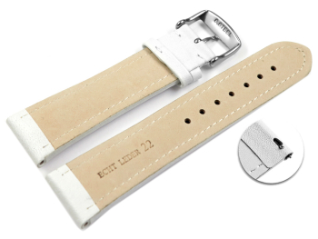 Quick release Watch Strap Leather smooth white XL 18mm 20mm 22mm 24mm 26mm