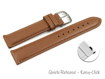 Quick release Watch Strap Genuine leather smooth light brown 13mm 15mm 17mm 19mm 21mm 23mm