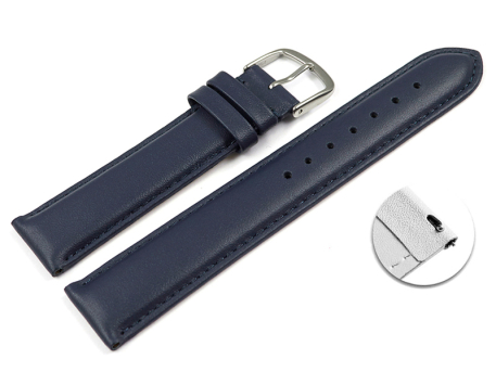 Quick release Watch Strap Genuine leather smooth dark...