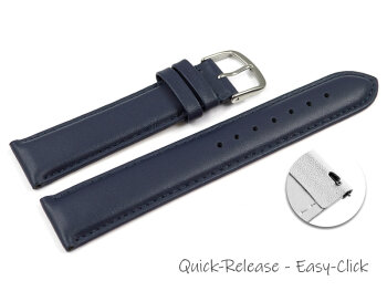 Quick release Watch Strap Genuine leather smooth dark blue 13mm 15mm 17mm 19mm 21mm 23mm