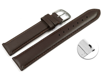 Quick release Watch Strap Genuine leather smooth dark...