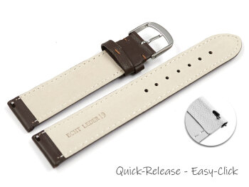 Quick release Watch Strap Genuine leather smooth dark brown 13mm 15mm 17mm 19mm 21mm 23mm