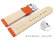 Watch band Genuine leather smooth perforated orange 18mm 20mm 22mm 24mm