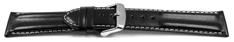 Quick release Watch Strap Genuine leather smooth black 18mm 20mm 22mm 24mm