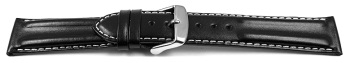 Quick release Watch Strap Genuine leather smooth black...