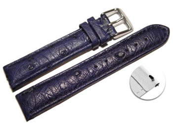 Quick release Watch Strap genuine ostrich leather dark...