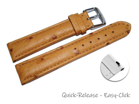 Quick release Watch Strap genuine ostrich leather nature...