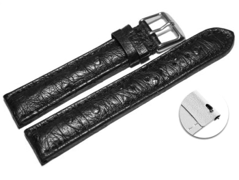 Quick release Watch Strap genuine ostrich leather black...