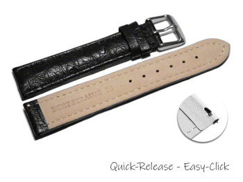 Quick release Watch Strap genuine ostrich leather black 18mm 20mm 22mm 24mm