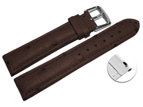 Quick release Watch Strap genuine ostrich leather black...