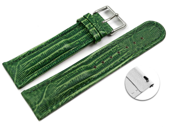 Quick release Watch Strap genuine leather Tegu print green 18mm 20mm 22mm 24mm