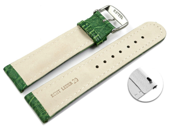 Quick release Watch Strap genuine leather Tegu print green 18mm 20mm 22mm 24mm