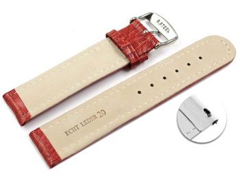 Quick release Watch Strap genuine leather Tegu print red 18mm 20mm 22mm 24mm