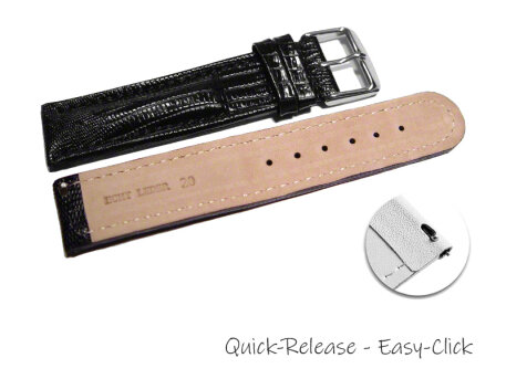Quick release Watch Strap genuine leather Tegu print black 18mm 20mm 22mm 24mm