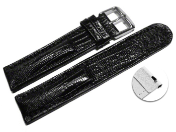 Quick release Watch Strap genuine leather Tegu print black 18mm 20mm 22mm 24mm