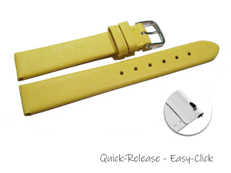Quick release Watch Strap genuine leather Business yellow...