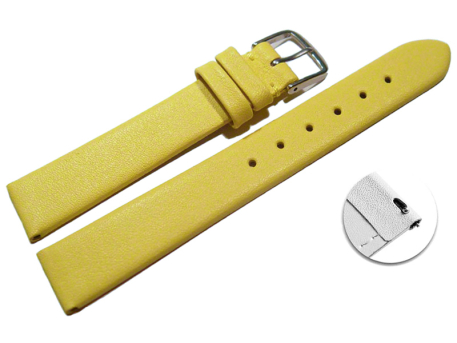 Quick release Watch Strap genuine leather Business yellow...