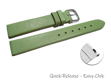 Quick release Watch Strap genuine leather Business green...