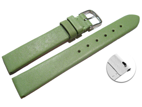 Quick release Watch Strap genuine leather Business green...