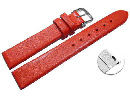 Quick release Watch Strap genuine leather Business red...