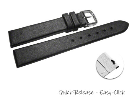 Quick release Watch Strap genuine leather Business black...