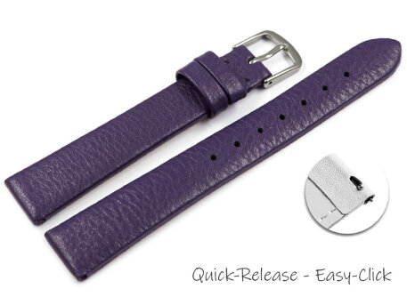 Quick release Watch Strap genuine leather Business purple...