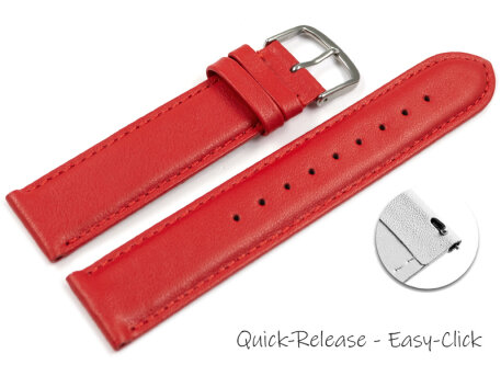 Watch band genuine leather smooth red 12mm 14mm 16mm 18mm...