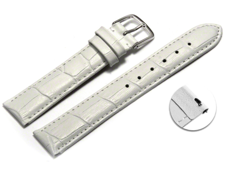 Quick release Watch Strap White Coloured Croc Grained...