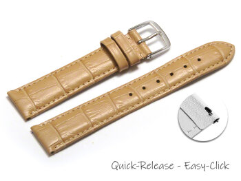 Quick release Watch Strap Sand Coloured Croc Grained...