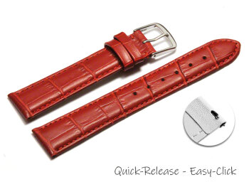 Quick release Watch Strap Red Coloured Croc Grained...