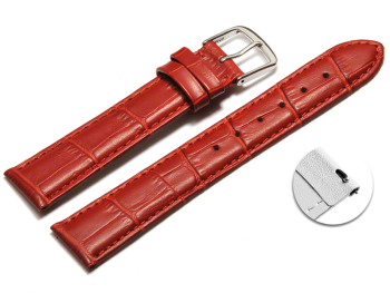 Quick release Watch Strap Red Coloured Croc Grained Genuine Leather 12mm 14mm 16mm 18mm 20mm 22mm