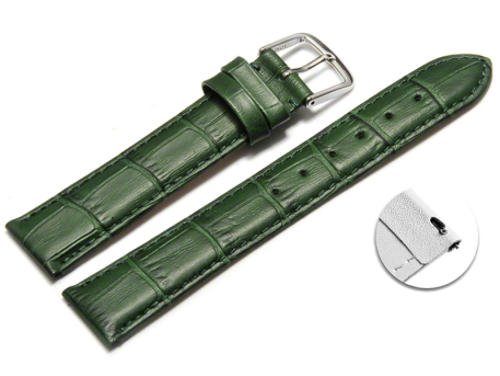 Quick release Watch Strap Green Coloured Croc Grained...