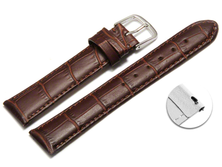 Quick release Watch Strap Dark Brown Coloured Croc...