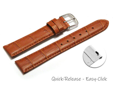 Quick release Watch Strap Light Brown Coloured Croc...