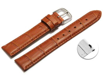 Quick release Watch Strap Light Brown Coloured Croc...