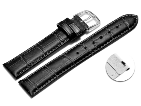 Quick release Watch Strap Black Coloured Croc Grained...