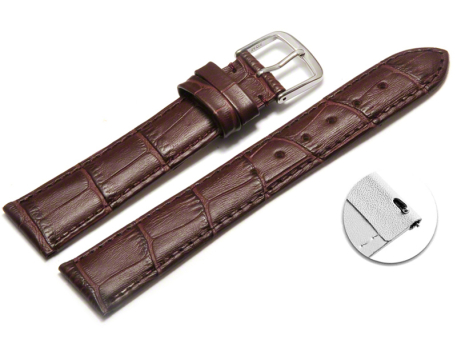 Quick release Watch Strap Bordeaux Coloured Croc Grained...