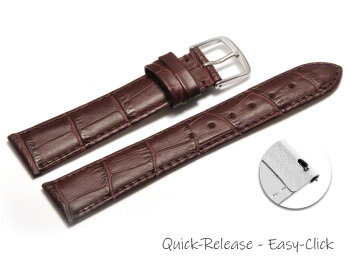 Quick release Watch Strap Bordeaux Coloured Croc Grained Genuine Leather 12mm 14mm 16mm 18mm 20mm 22mm