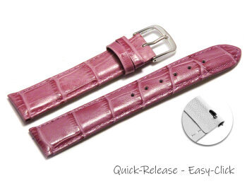 Quick release Watch Strap Shiny Berry Coloured Croc Grained Leather 12mm 14mm 16mm 18mm 20mm 22mm