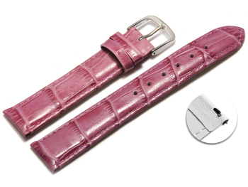 Quick release Watch Strap Shiny Berry Coloured Croc Grained Leather 12mm 14mm 16mm 18mm 20mm 22mm