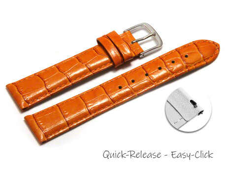 Quick release Watch Strap Shiny Orange Coloured Croc...