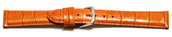 Quick release Watch Strap Shiny Orange Coloured Croc Grained Leather 12mm 14mm 16mm 18mm 20mm 22mm