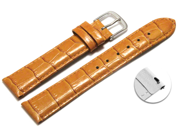 Quick release Watch Strap Shiny Orange Coloured Croc...