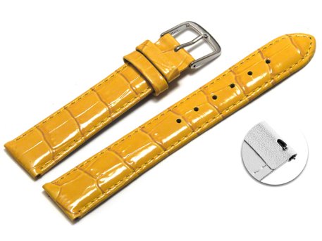 Quick release Watch Strap Shiny Yellow Coloured Croc...