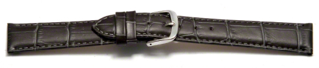 Quick release Watch Strap Dark Grey Coloured Croc Grained Leather 12mm 14mm 16mm 18mm 20mm 22mm