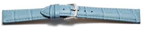 Quick release Watch Strap Light Blue Coloured Croc Grained Leather 12mm 14mm 16mm 18mm 20mm 22mm