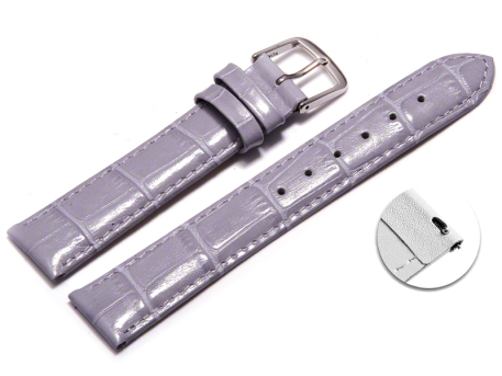 Quick release Watch Strap Lilac Coloured Croc Grained...