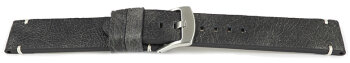 Leather Quick release Watch Strap Black without padding 20mm